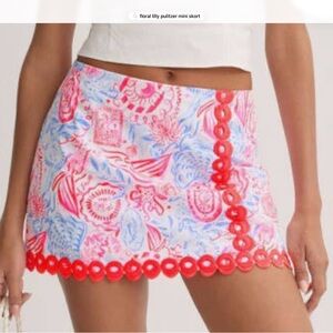 Lilly Pulitzer Pink and Blue Mini Skirt
